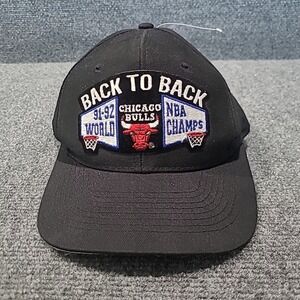 Vtg Chicago Bulls Back To Back '91-92 Basketball NBA Champs Snapback Hat‎ Cap